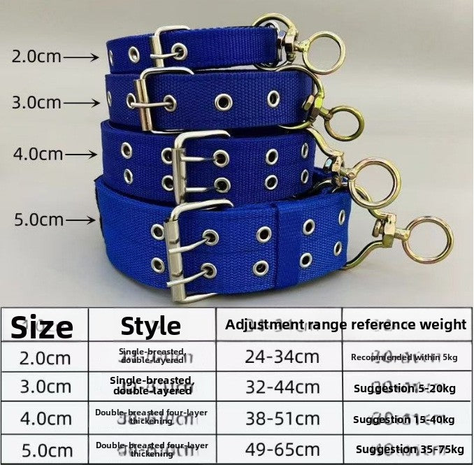Collar ancho de doble fila para perros en color azul