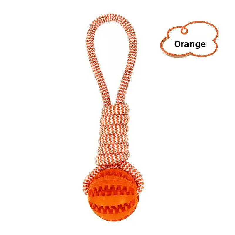 Pelota dispensadora de premios con cuerda para perros