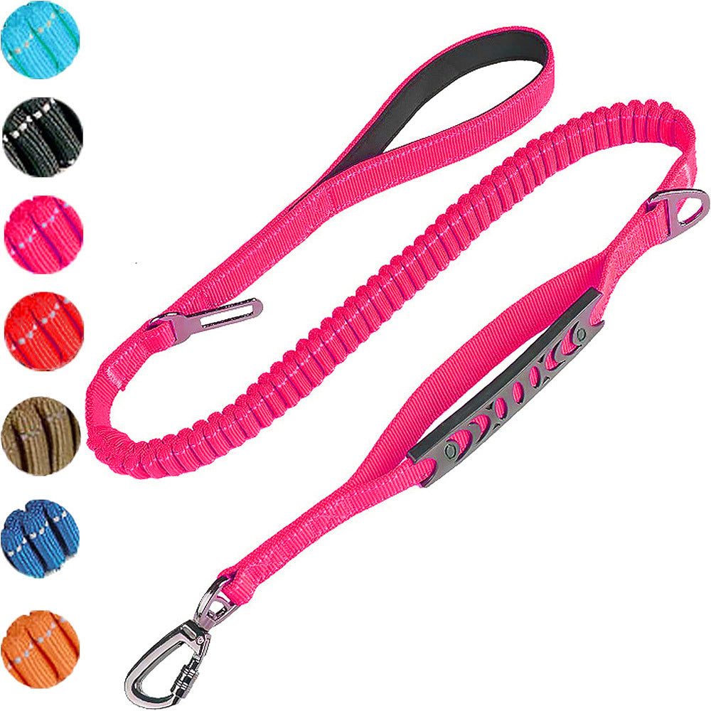 Correa Elástica Extensible de Nailon para Perros en color rosa