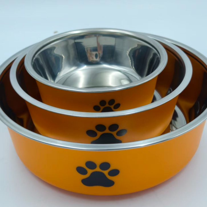 Cuenco doble de acero inoxidable para perros y gatos