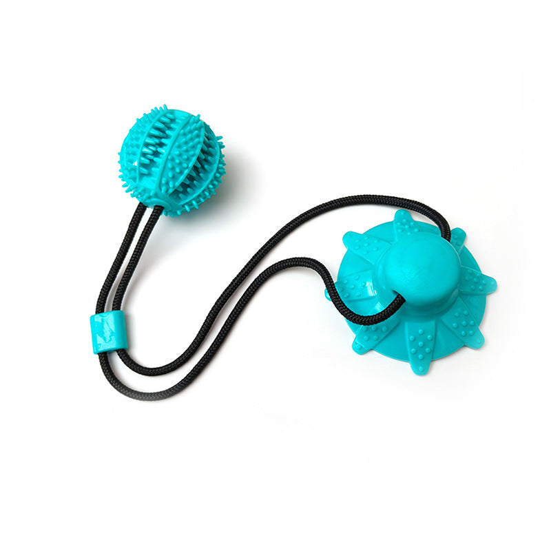 Juguete con ventosa y pelota de premios para la limpieza dental de perros