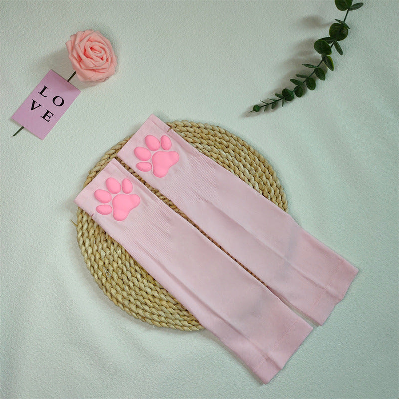 Calcetines con patas de gato 3D y almohadillas de silicona