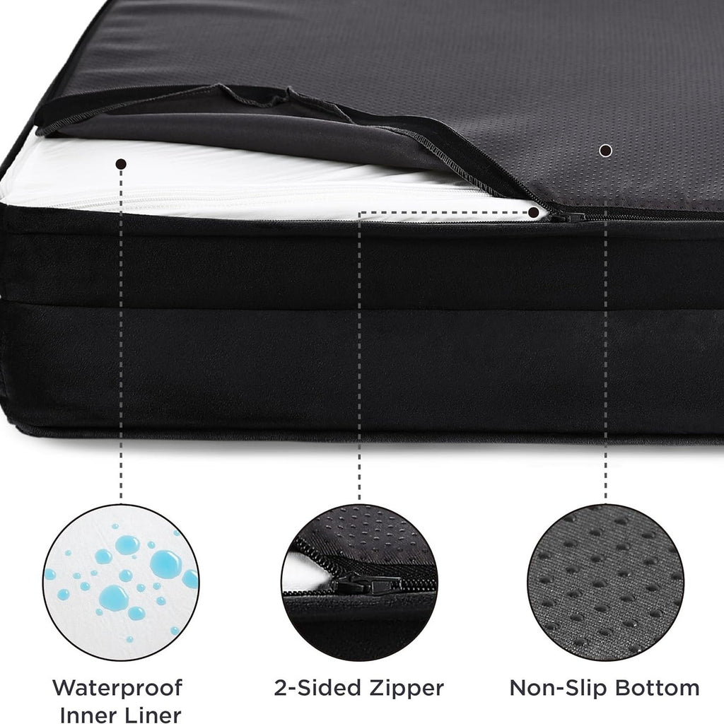 Cama cuadrada acolchada para perros