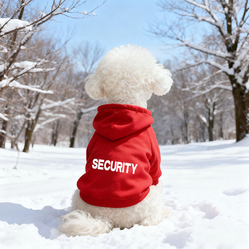 Sudadera de forro polar con capucha para perros y gatos – Rojo SECURITY