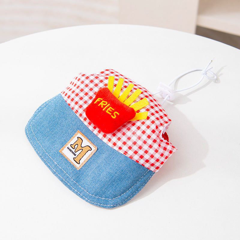 Arnés Ajustable con Correa y Sombrero para Perros y Gatos – Gorro de cuadros rosa