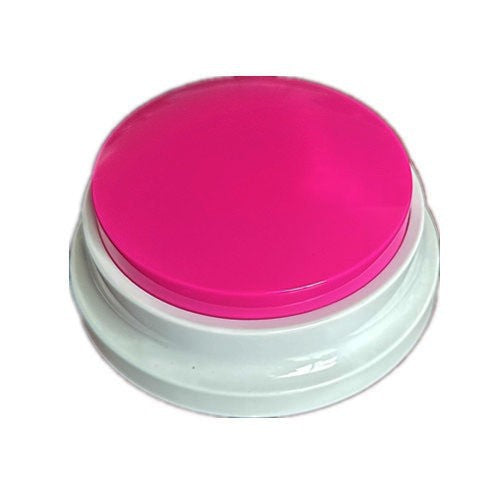 Botón de Comunicación con Voz para Perros y Gatos – Base blanca, magenta