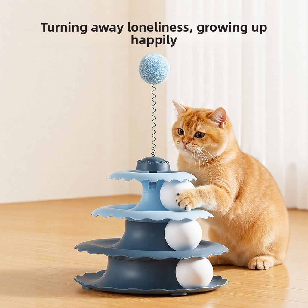 Juguete interactivo giratorio para gatos con bolas