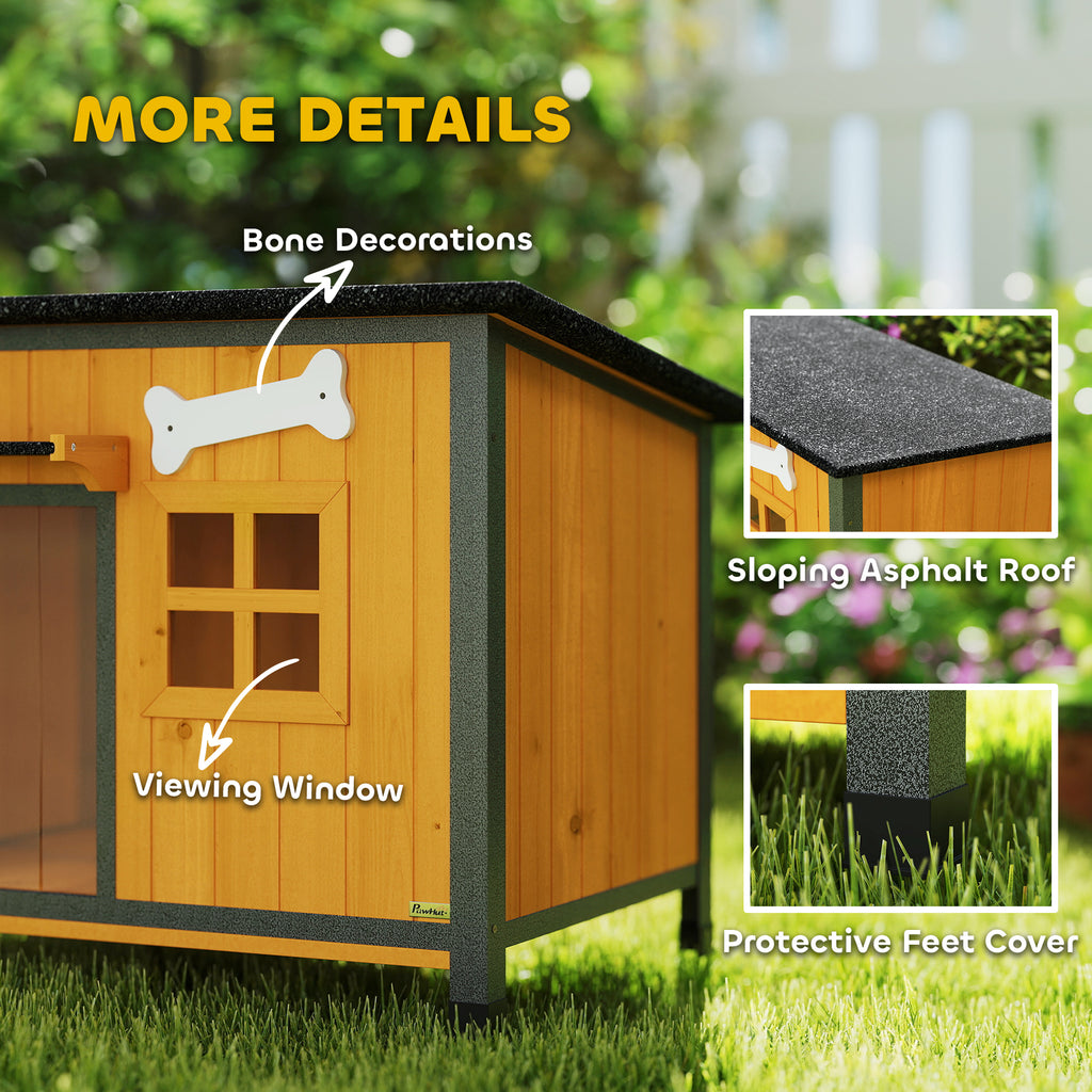 Caseta exterior para perros con techo y suelo extraíbles