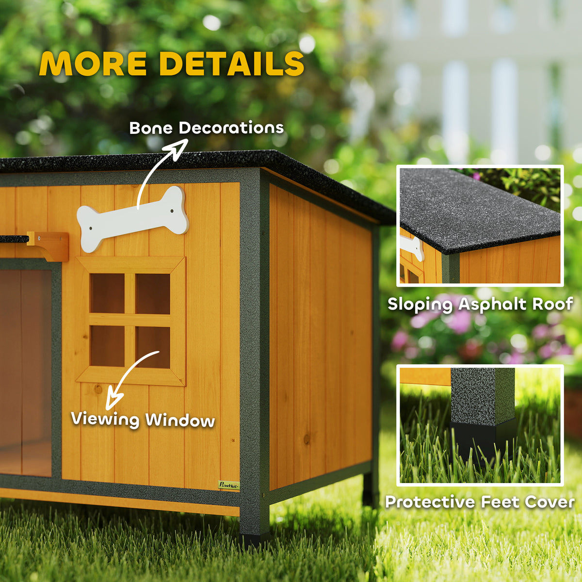 Caseta exterior para perros con techo y suelo extraíbles