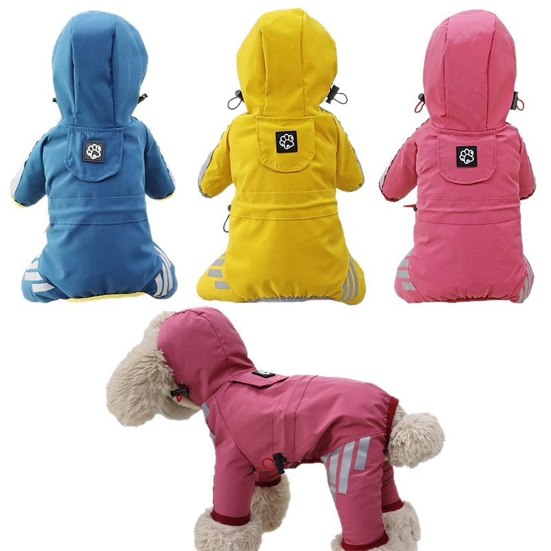 Chubasquero con capucha y tiras reflectantes para perros