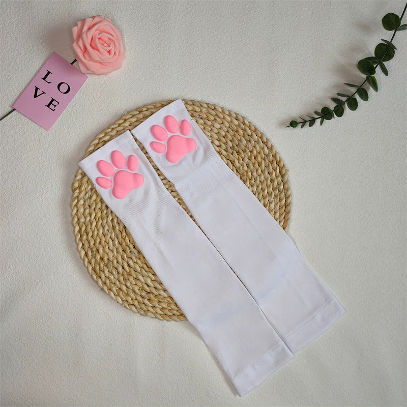 Calcetines con patas de gato 3D y almohadillas de silicona