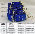Collar ancho de doble fila para perros en color azul