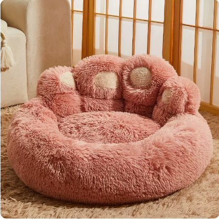 Cama nido de franela para perros y gatos