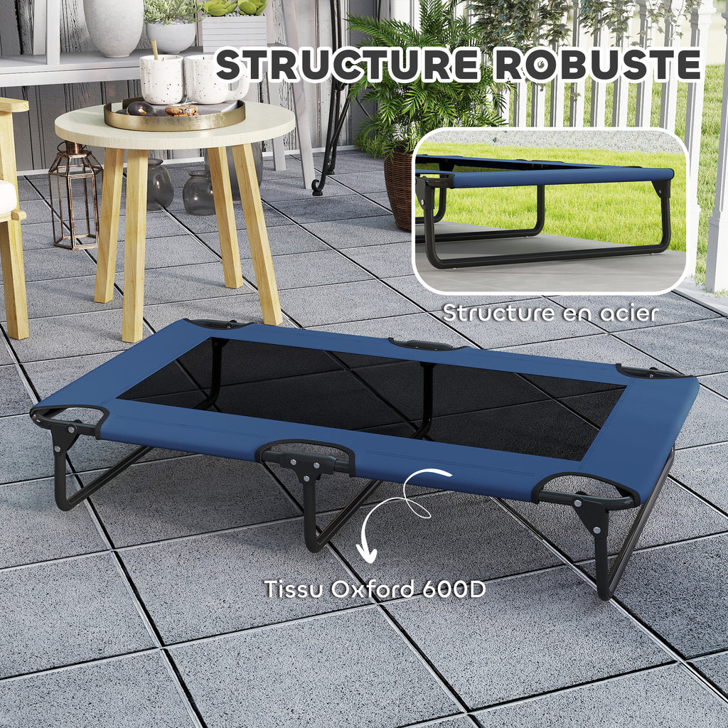 Cama elevada plegable y refrescante para perros