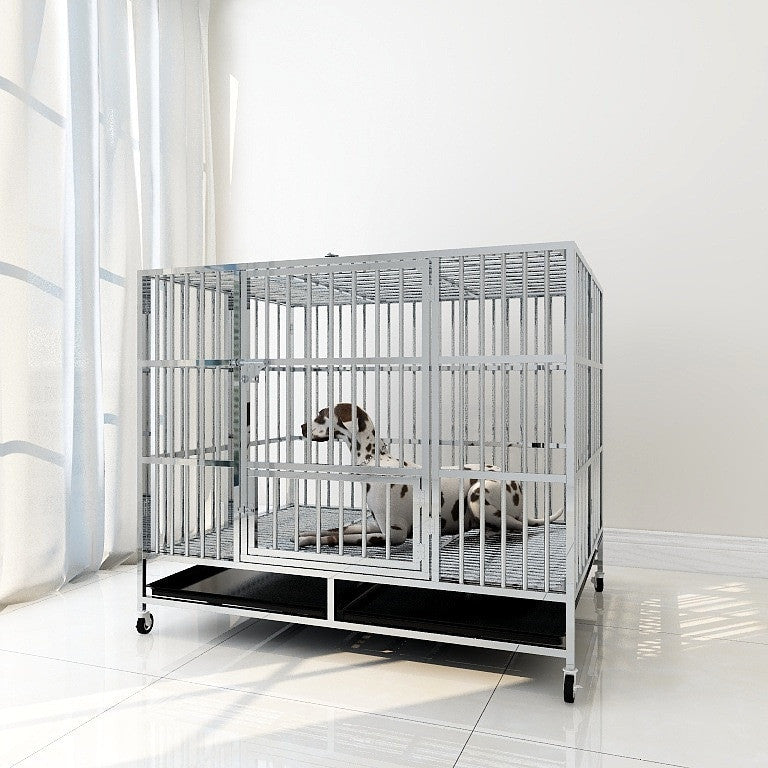 Jaula de acero inoxidable para perros pequeños, 78 x 52 x 60 cm, 78x52x60cm 20kg
