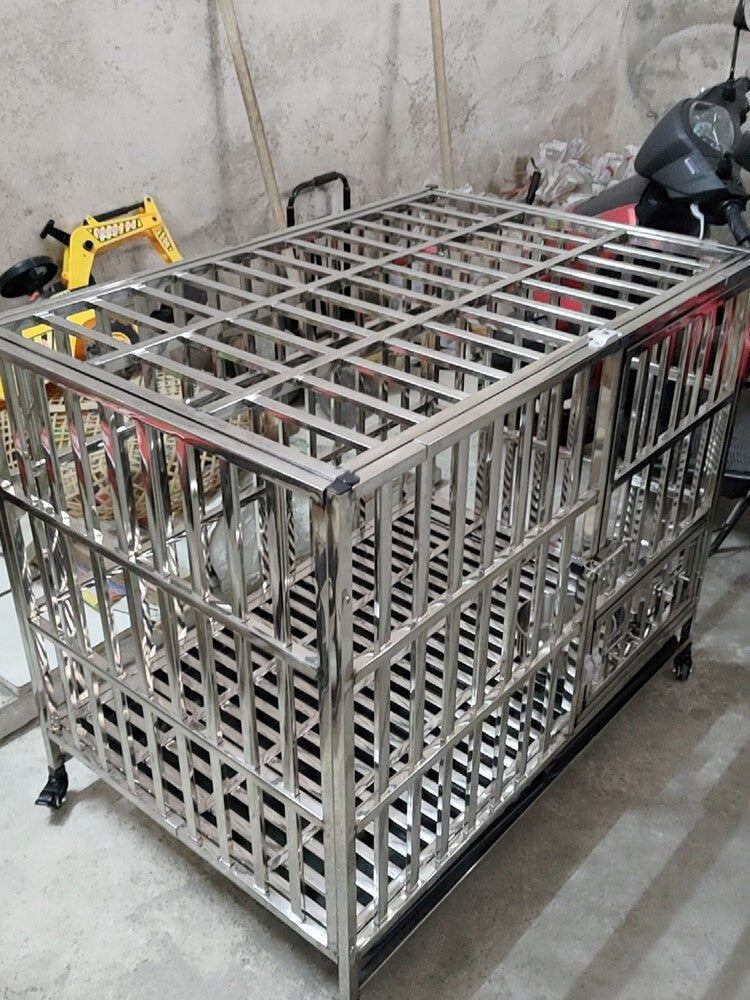 Jaula reforzada de acero inoxidable para perros