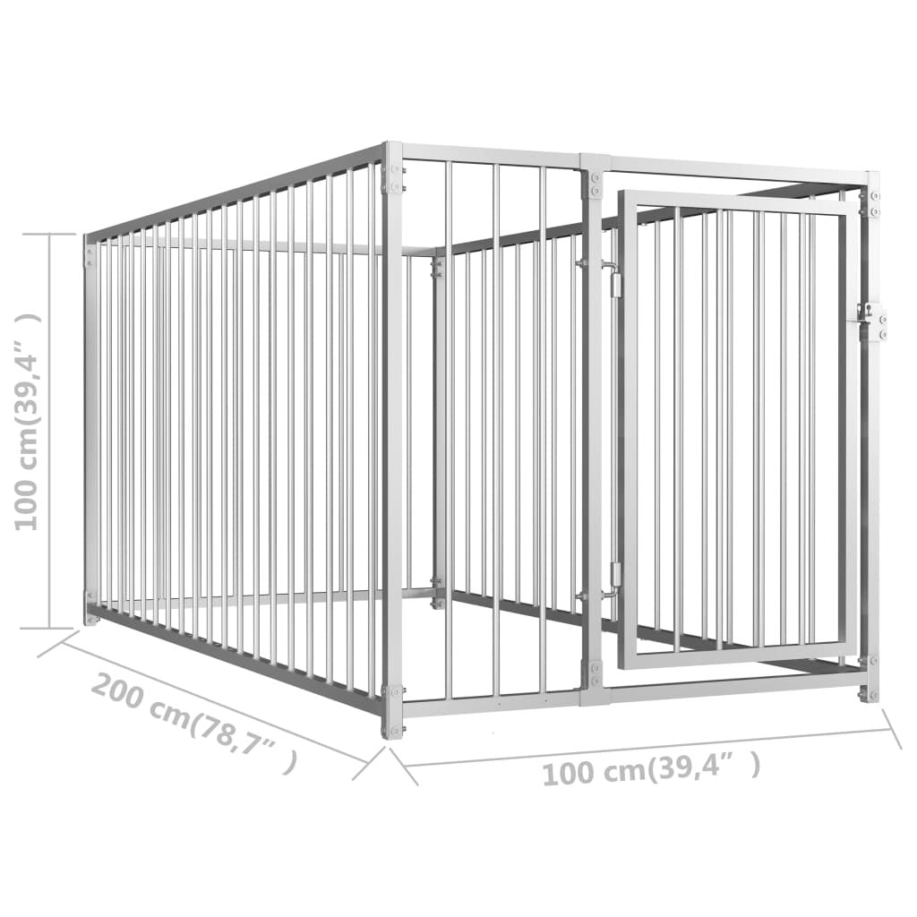 Perrera exterior para perros 100 x 200 x 100 cm