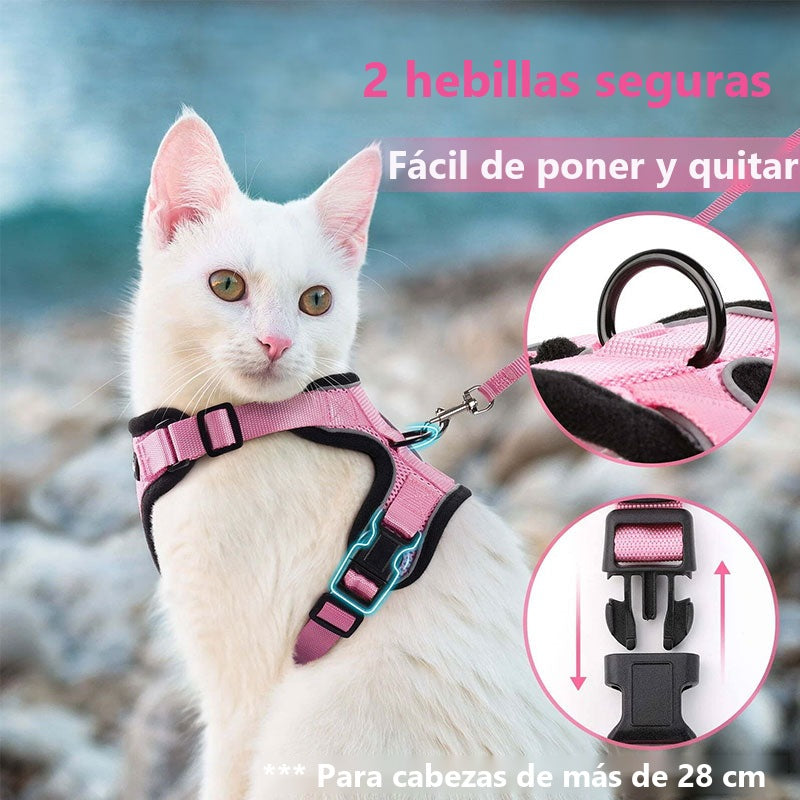 Arnés y correa ajustable antiescape para gatos