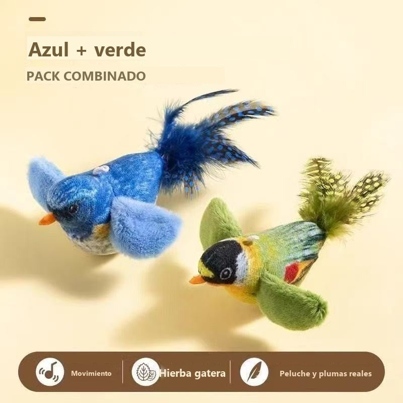 Interactive bird toy with sound for cats