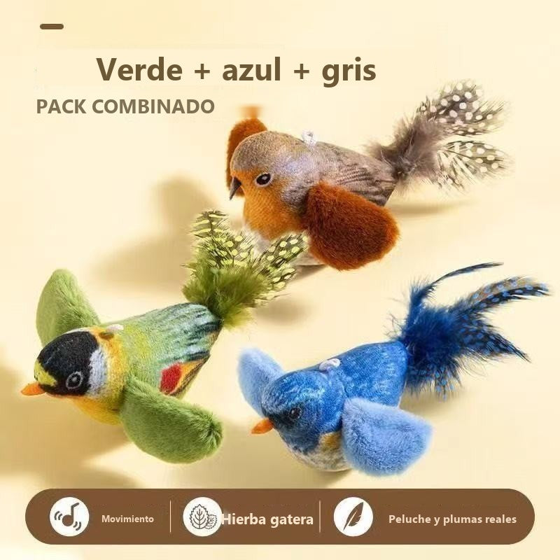 Interactive bird toy with sound for cats