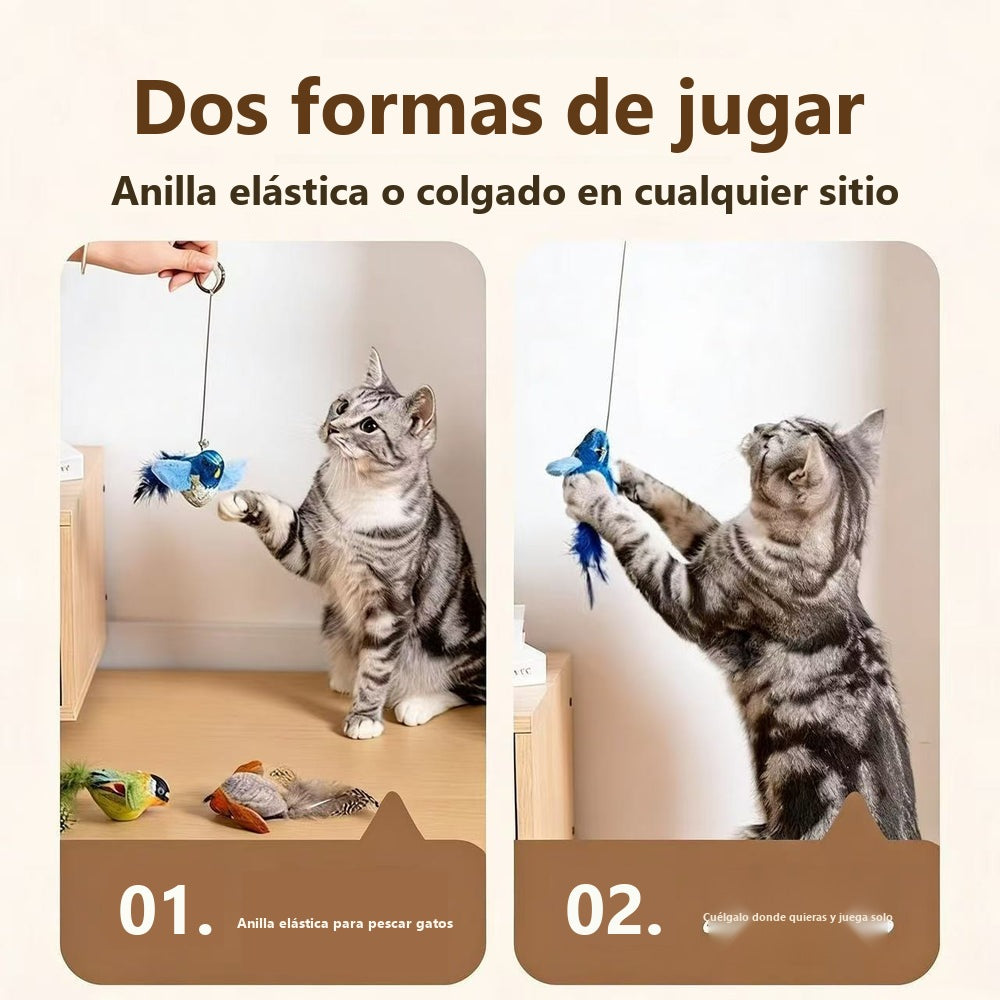 Interactive bird toy with sound for cats
