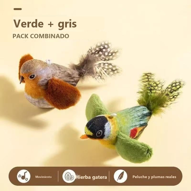 Interactive bird toy with sound for cats