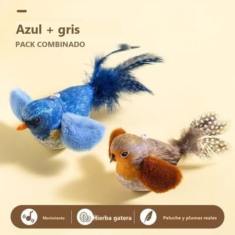 Interactive bird toy with sound for cats