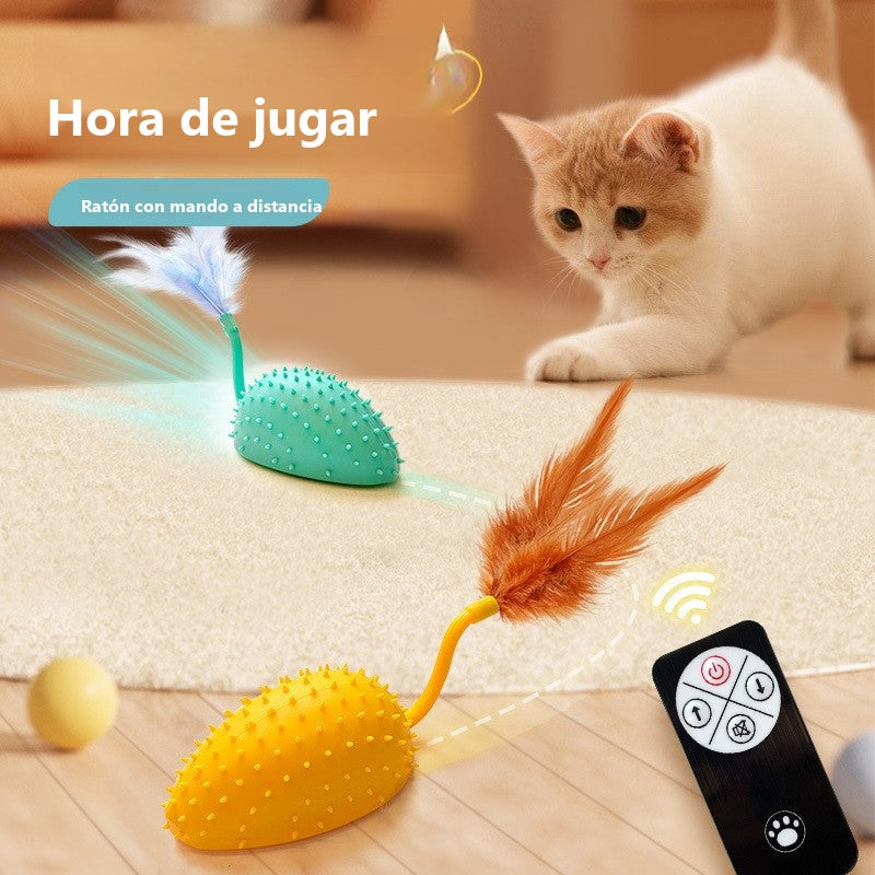Remote-controlled silicone electric mouse for cats