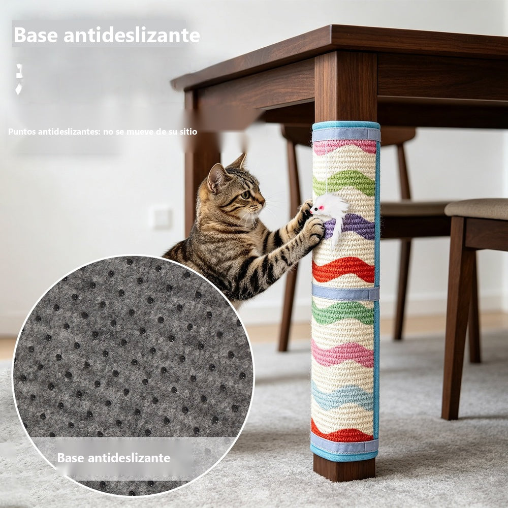 Wall-mounted vertical sisal cat scratcher