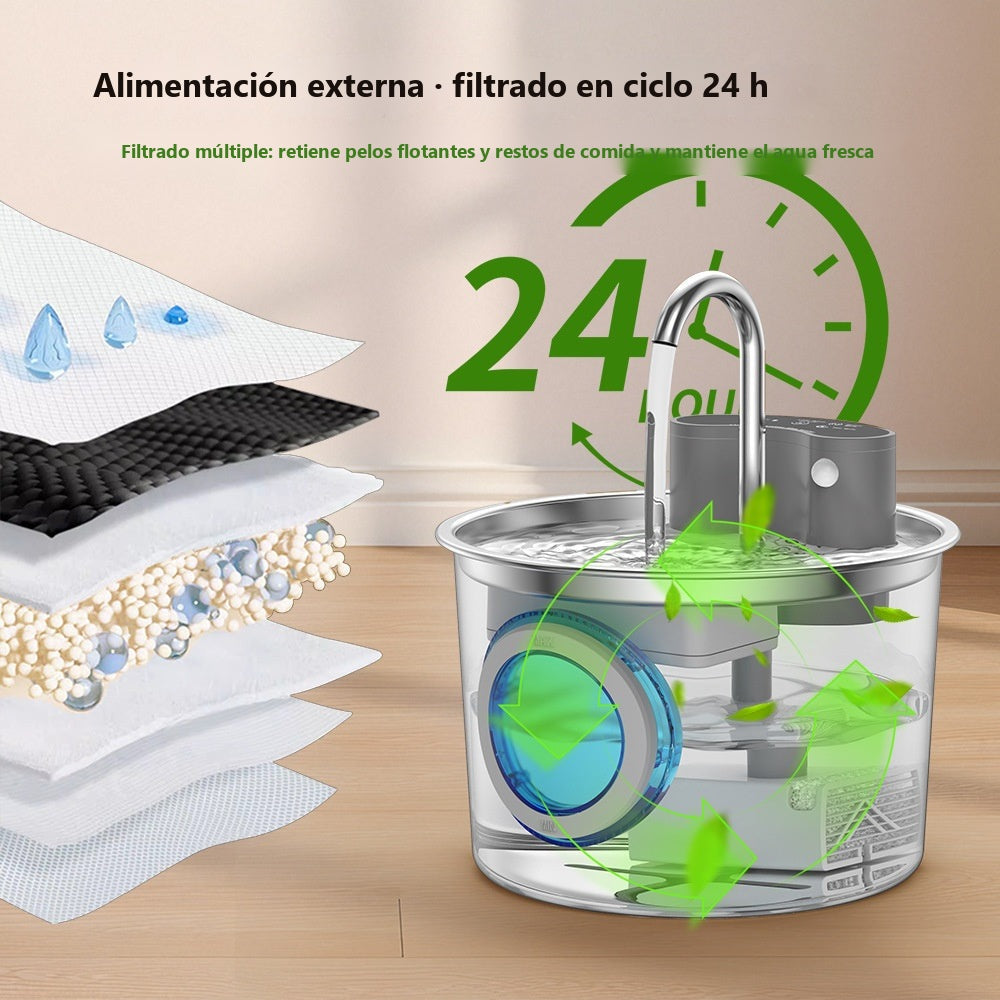 Stainless steel automatic cat water fountain