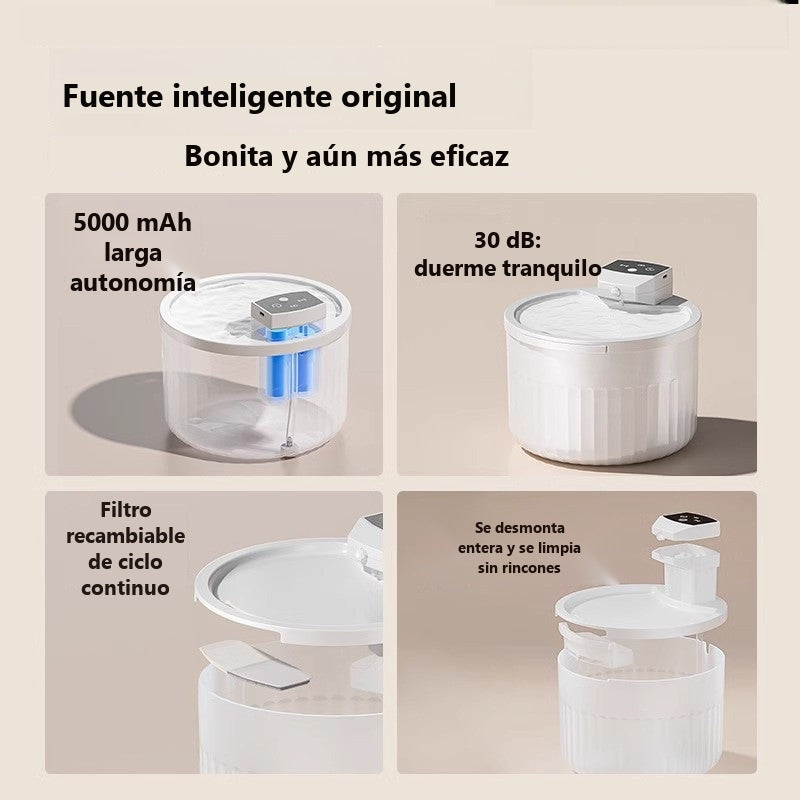 Wireless cat water fountain with sensor