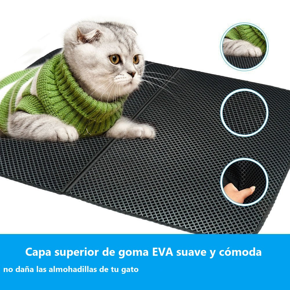 Alfombrilla doble capa atrapa-arena para arenero