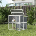 Conejera exterior de 2 niveles para conejos 98 x 95 x 102,5 cm
