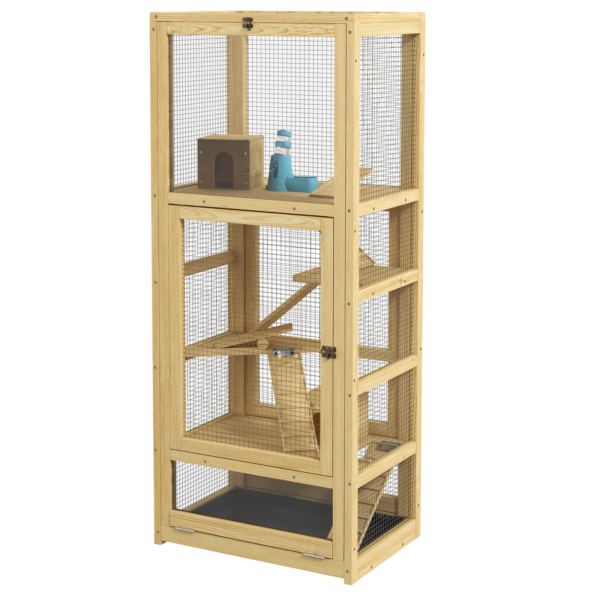 Jaula de madera para hámster de 5 niveles
