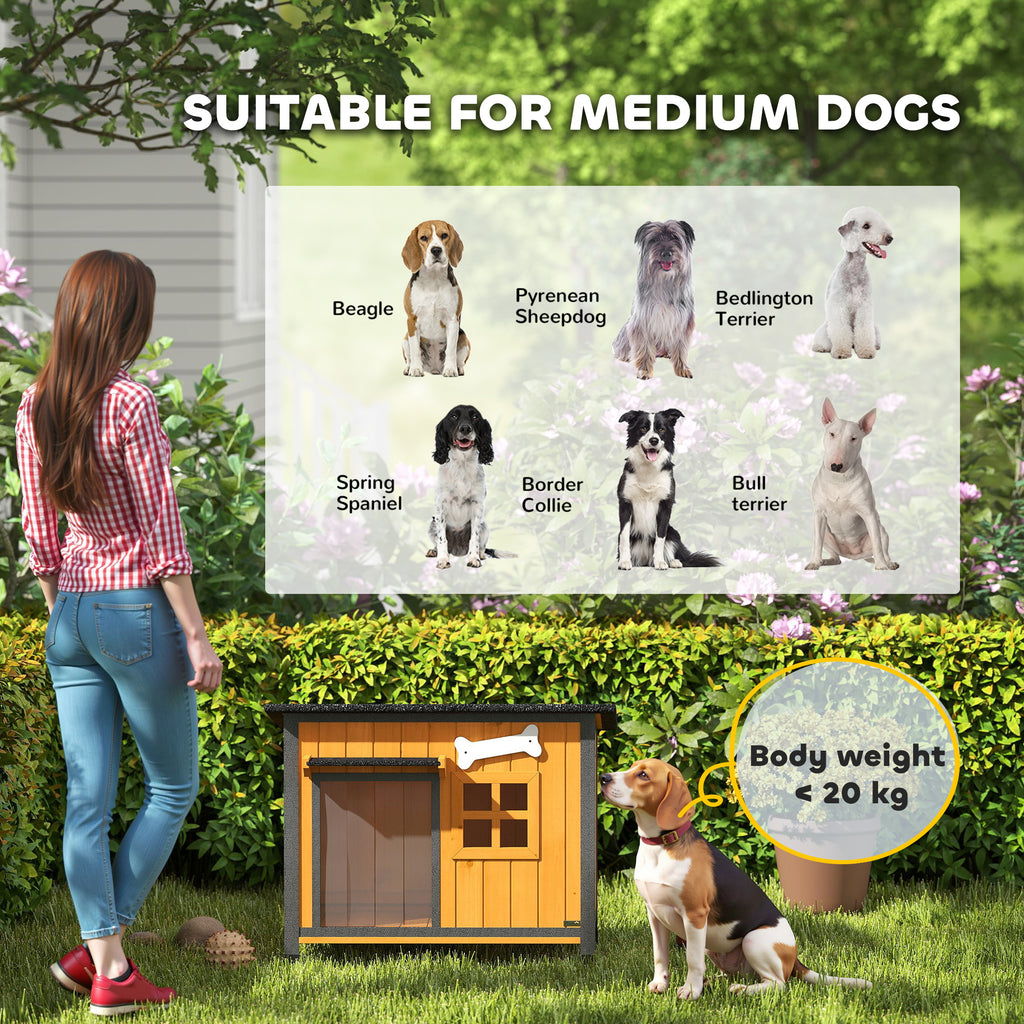 Caseta exterior para perros con techo y suelo extraíbles