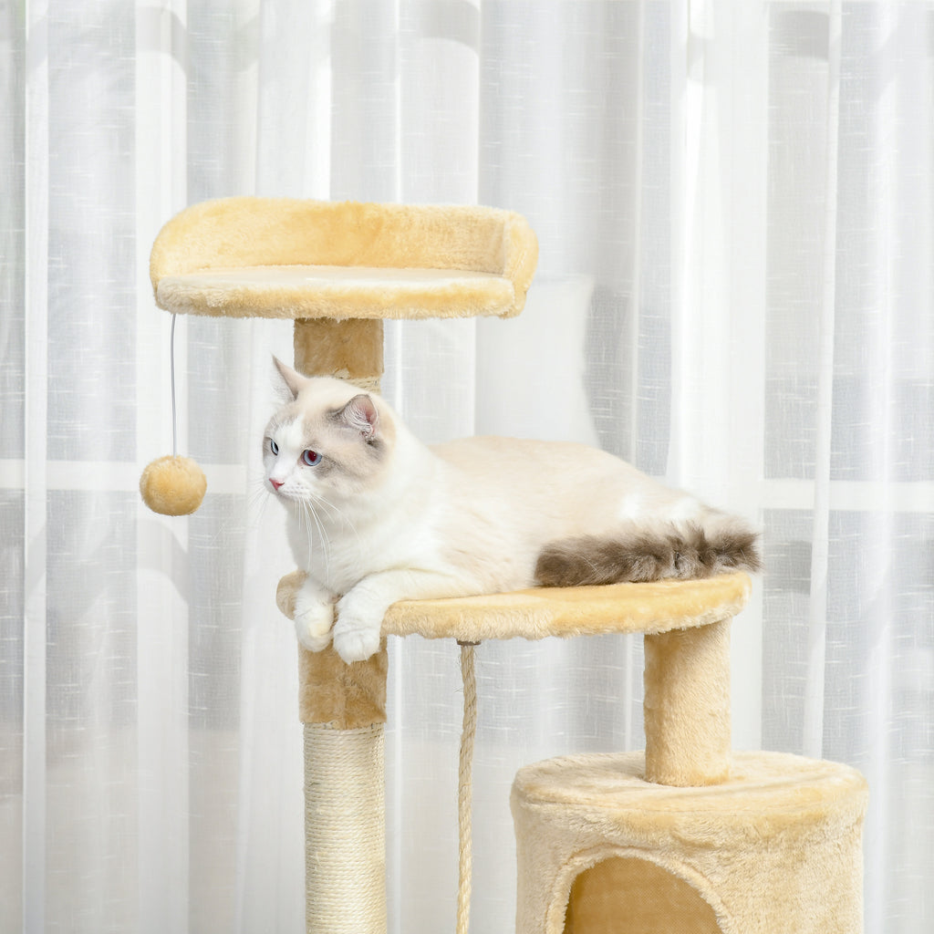 Árbol rascador para gatos con plataformas y caseta, foto 2 de 9