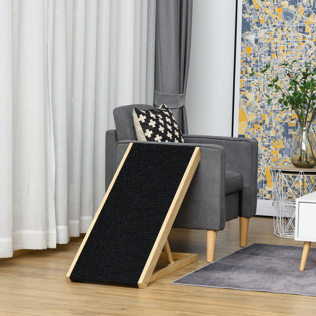 Rampa plegable de madera para perros y gatos, altura regulable 26-61 cm