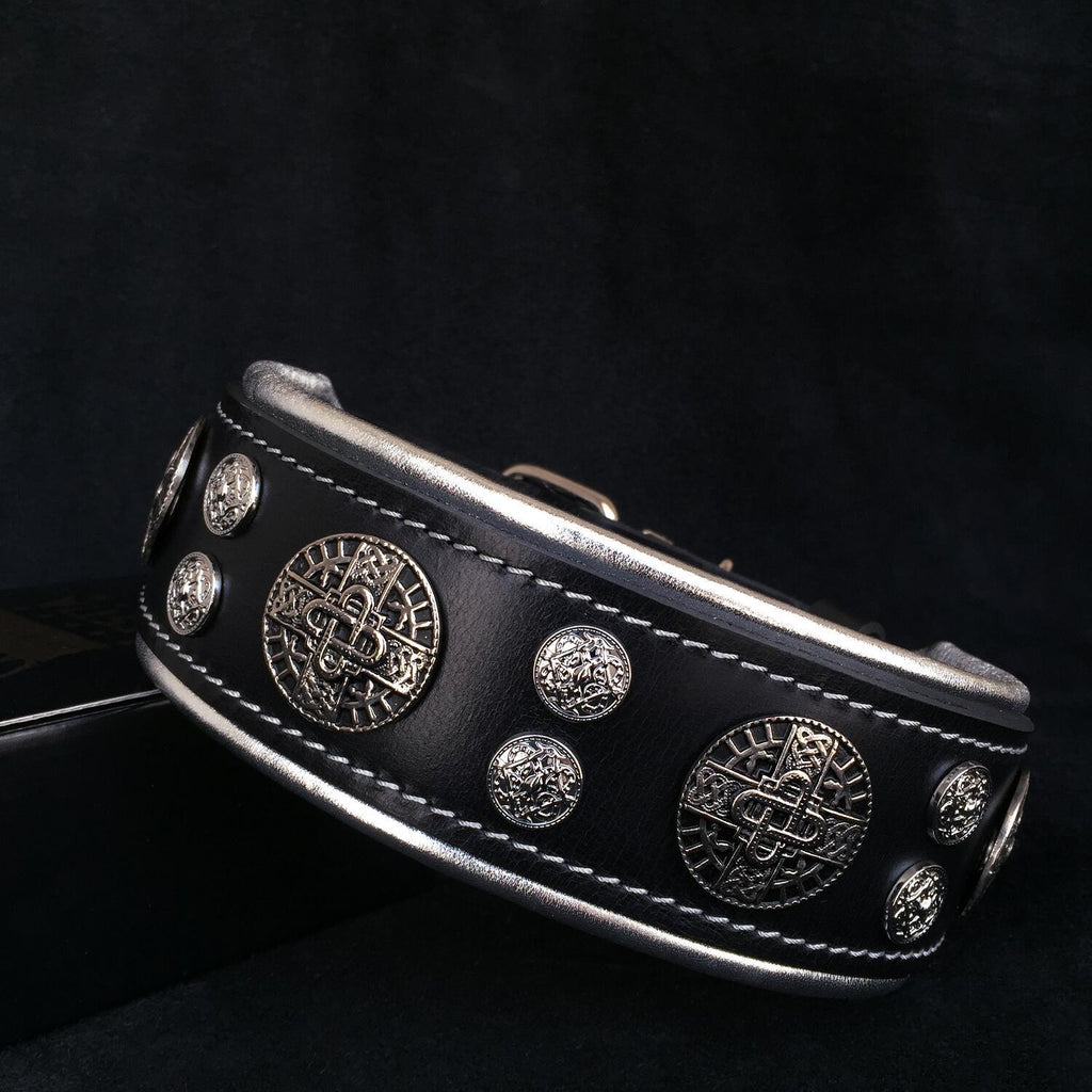 Collar Bestia Hektor de cuero acolchado para perros grandes, de M · cuello 42,5–52,5 cm a XXL · cuello 65–75 cm