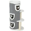 Torre rascadora para gatos de 4 niveles, gris