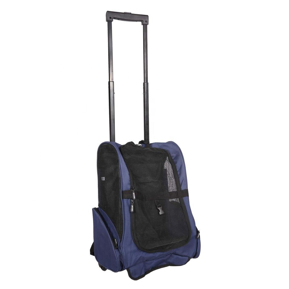 Transportín 2 en 1 con ruedas y mochila para mascotas