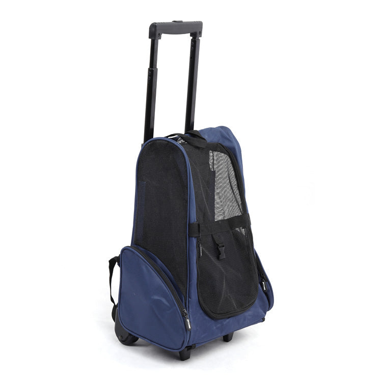 Transportín 2 en 1 con ruedas y mochila para mascotas