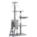 Árbol rascador para gatos con hamaca y nicho, gris