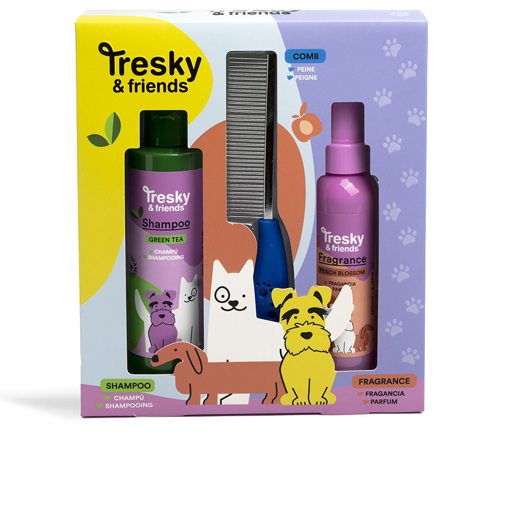 Kit de higiene para perros con champú, spray y peine