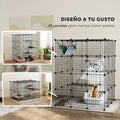 Parque modular de 4 niveles para conejos y gatos