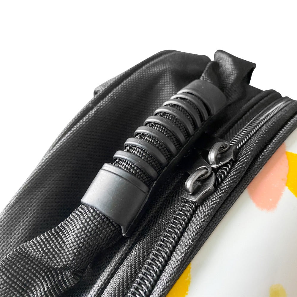 Mochila transportín para gatos y perros pequeños, blanca con hojas, foto 4 de 4