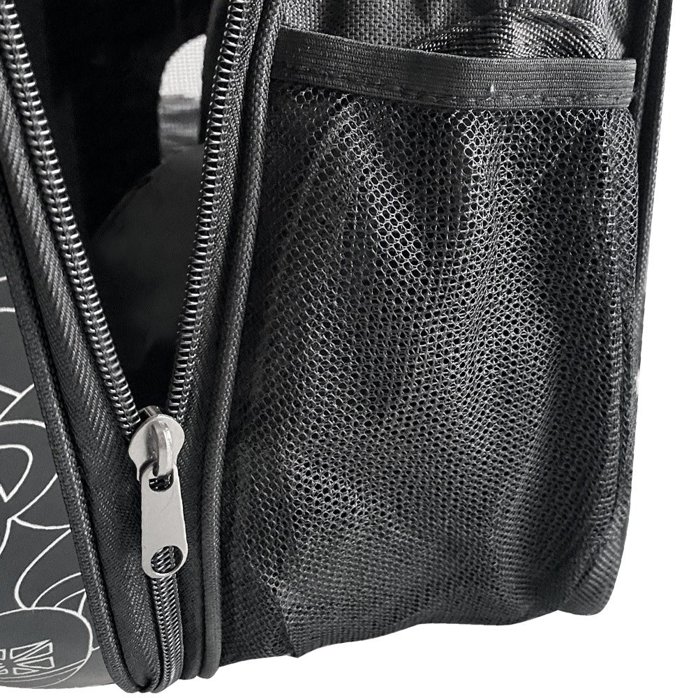 Mochila transportín para gatos y perros pequeños, negra con osito, foto 3 de 4
