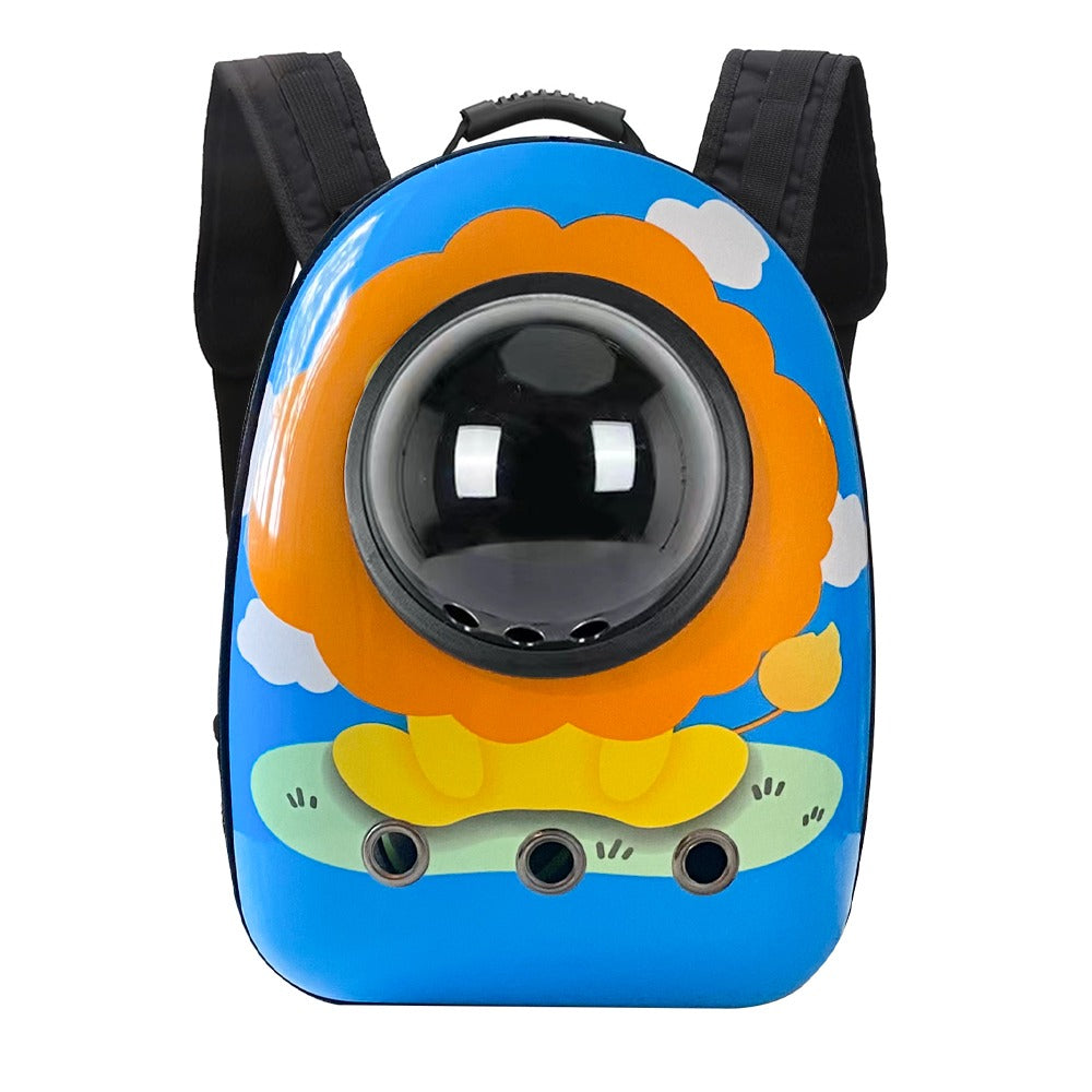 Mochila transportín para gatos y perros pequeños, con león