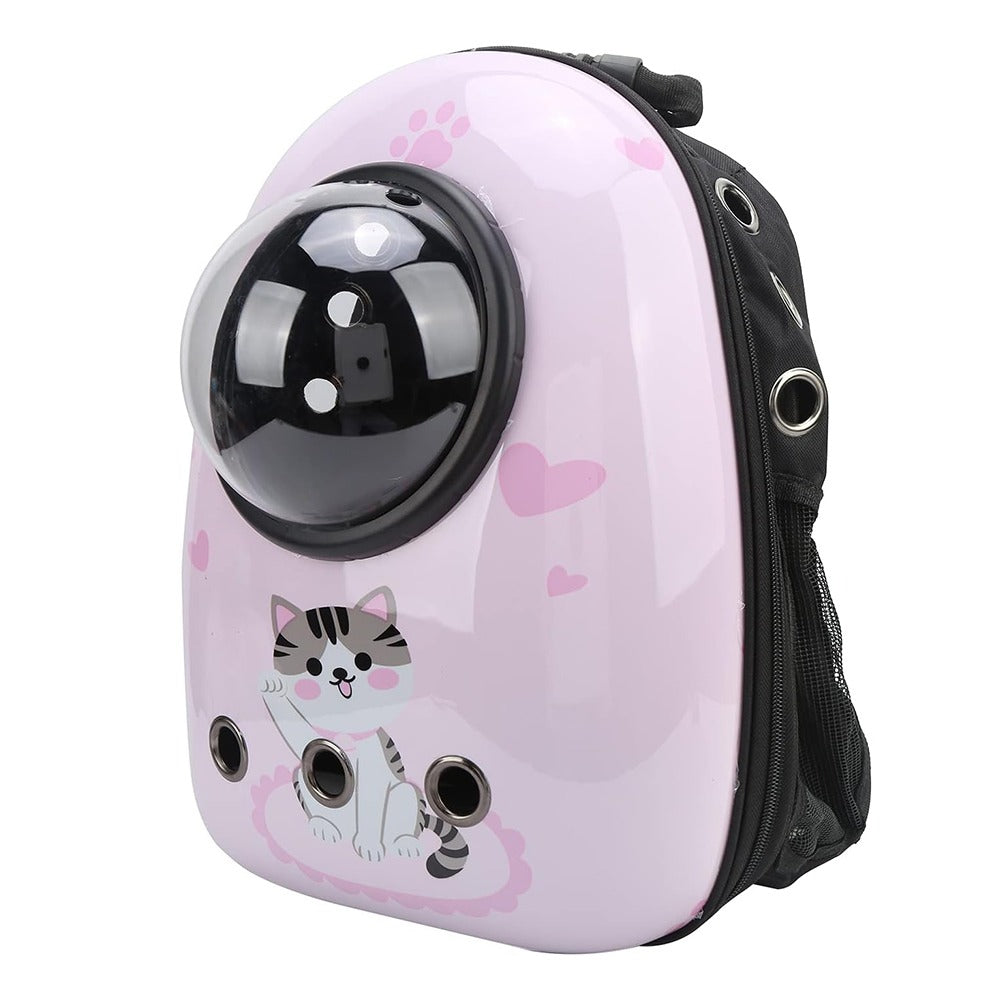 Mochila transportín para gatos y perros pequeños, rosa con gatito, foto 2 de 4