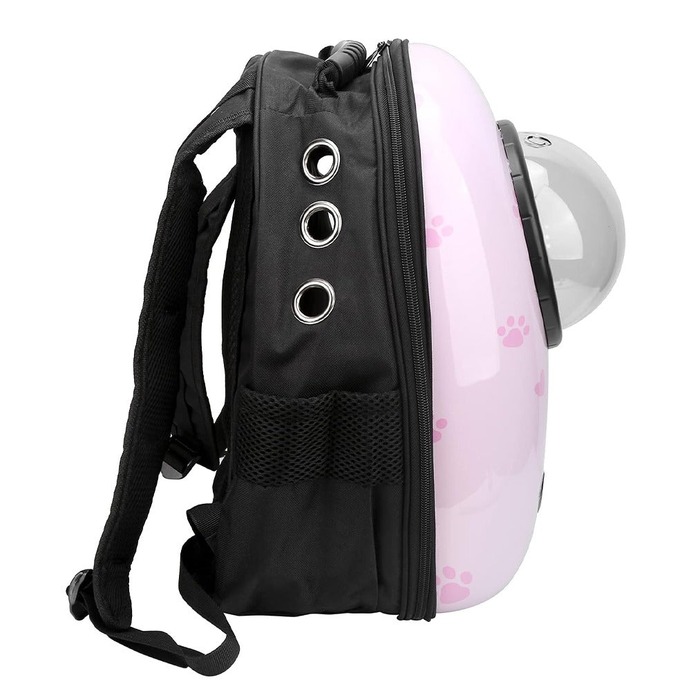 Mochila transportín para gatos y perros pequeños, rosa con gatito, foto 3 de 4