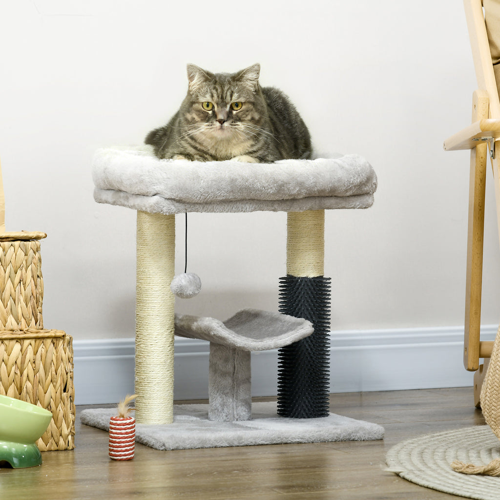 Árbol rascador para gatos gris de 48 cm